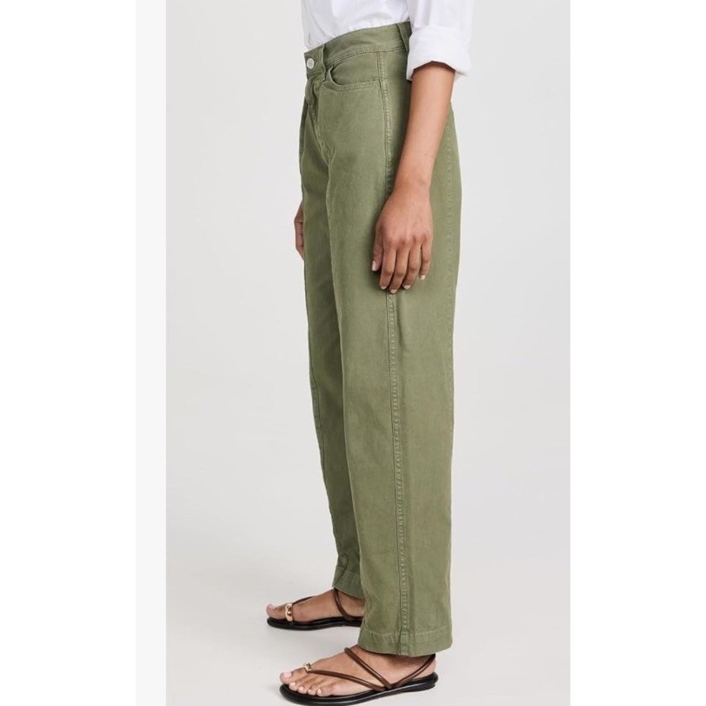 AYR Size 27 The Recess Olive Green Wide Leg High Rise Front Seam Canvas Pants - Picture 3 of 14
